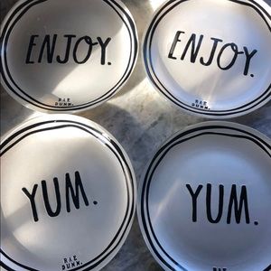 Rae Dunn set of 4 plates